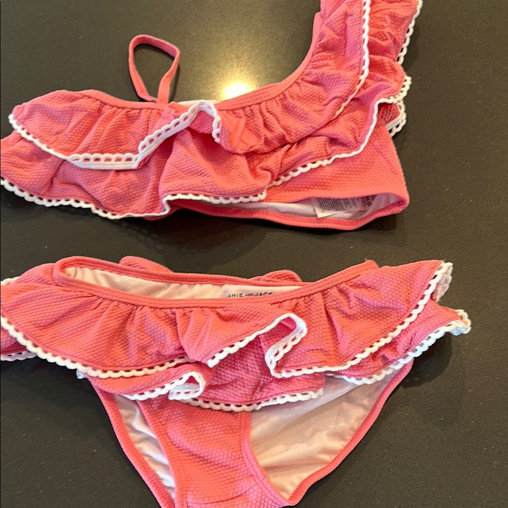 Pink Ruffled Bikini Set Janie and jack new off shoulder ruffle bikini NEW